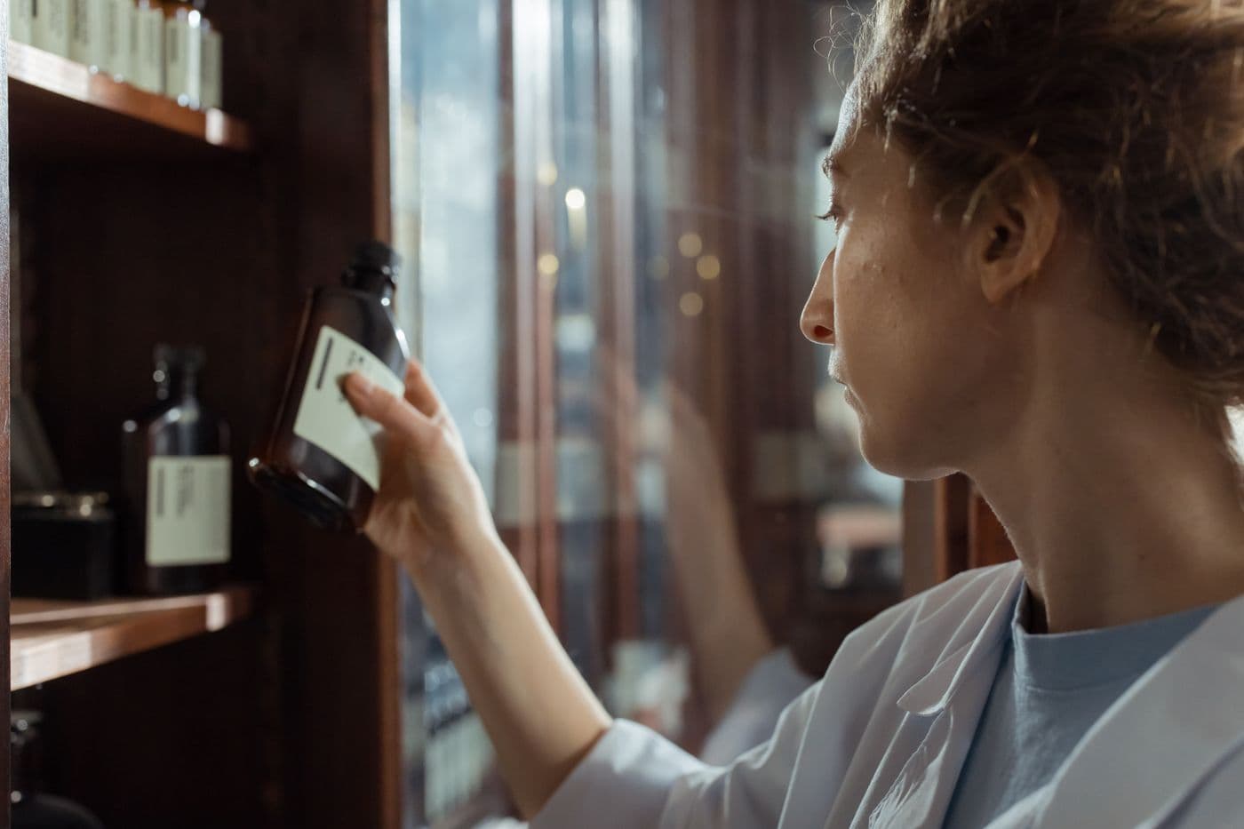 Integrated Rx pharmacist reviewing specialty medication